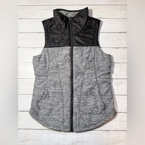 The North Face Women’s Small Insulated Zip Vest Black Gray Athletic Outdoor